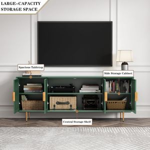 Mobile TV Moderno in Truciolato con Altezza Regolabile e <span class=keywords><strong>Design</strong></span> Montabile a Parete, Adatto per TV da 65+ Pollici, Mobile Contenitore per <span class=keywords><strong>Soggiorno</strong></span> e Camera da Letto - Product Image 4