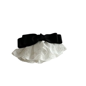 Pince à cheveux en dentelle haut de gamme Unnie's pour femme, pince pour frange, accessoire pour l'arrière de la tête, ornement capillaire, pince latérale, avec bordure style robe blanche - Product Image 3