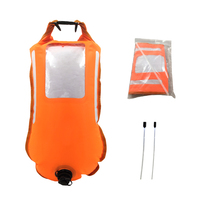Boya flotante de superficie de buceo para entrenamiento de natación, boya flotante inflable de nailon de PVC, bolsa seca, mochila para agua abierta