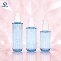 Flacon cosmétique en PET à paroi épaisse de 80 ml, 100 ml, 120 ml, aspect verre, pour lotion ou toner, avec pompe et bouchon anti-poussière