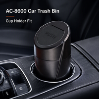 Poubelle de voiture Foshan Carfu AC-8600 avec couvercle à poussoir, bac de rangement en ABS, OEM, vente en gros, couleur personnalisée, livraison directe d'usine