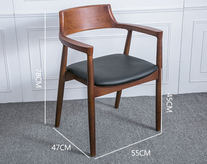 Sillón Moderno de Madera para Interiores, Estilo Nórdico, Asiento Acolchado, Silla de Comedor de Madera Maciza para Hogar y Restaurante - Product Image 6