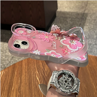 Peinture à l'huile fleur Invisible Double support vague bord TPU housse de téléphone portable pour Iphone X Xr Xs 11 12 13 14 15 16 Pro 17