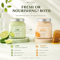 Gommage corporel exfoliant crémeux personnalisé 500g aux fruits (Myrtille, Framboise, Abricot, Citron Vert, Miel) pour une peau douce et lisse au quotidien