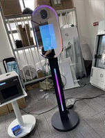 Offre Spéciale : Kiosque à Selfie avec Anneau Lumineux, Support LED pour iPad, Coque Portable pour Photobooth avec Télécommande