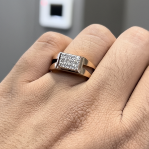 Declaración para hombre 14K 18K oro Real diamante tercero certificado redondo corte brillante boda banda diseñador hecho a mano joyería fina - Product Image 1