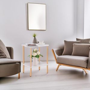 Bàn cuối 2 tầng bàn nhỏ có chân gỗ chắc chắn, Bàn Cạnh Giường bằng gỗ có kệ lưu trữ cho không gian nhỏ, phòng ngủ - Product Image 2