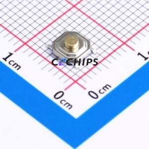 HX TS5220A 250gf Tactile Switch SMD-4P,5.2x5.2mm Switch Single Pole Single Throw Round Button 2.5N Vertical Mount - Product Image 1