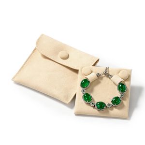 Bolsa de Microfibra Personalizada con Cierre de Botón a Presión, Estilo Sobre, Bolsa de Embalaje de Lujo para Reloj, Anillo, Collar - Product Image 1