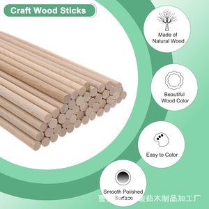 Bâtons en bois pour artisanat, fabrication de modèles, tiges rondes en bois de hêtre, diamètre 10mm, longueur 30cm, outils et fournitures faits à la main - Product Image 2