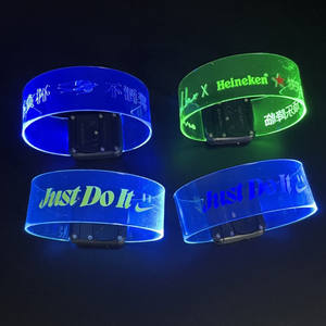 Logotipo personalizado S06 Vibrador/Control de voz/Botton <span class=keywords><strong>Coldplay</strong></span> TPU Led Pulsera para fiesta Concierto Boda Reunión - Product Image 3