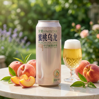 Vente en gros usine – Bière artisanale Kingstar Peach Oolong 1L (canette/bouteille) – Bière artisanale aux herbes et épices, 4,1 % ABV, goût naturel