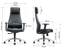 Chaise de bureau de direction ergonomique moderne à dossier haut KMJ, confortable, en cuir, réglable en hauteur, chaise de bureau informatique
