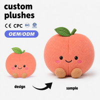 Usine de jouets en peluche pêche OEM ODM, poupée fruit en peluche douce personnalisée avec logo, pêche douce Kawaii pour souvenir de fête d'anniversaire, fourniture pour magasin