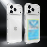Coque transparente antichoc pour iPhone 18 Pro Max avec support pour cartes de jeu et cartes d'identité, étui transparent pour cartes TCG