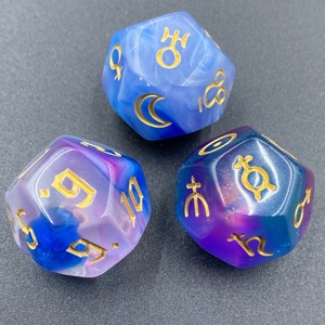 Dés en plastique-moule dés personnalisés en vrac mdn <span class=keywords><strong>Rpg</strong></span> 3 pièces/ensemble 12 dés acryliques de divination colorée - Product Image 5