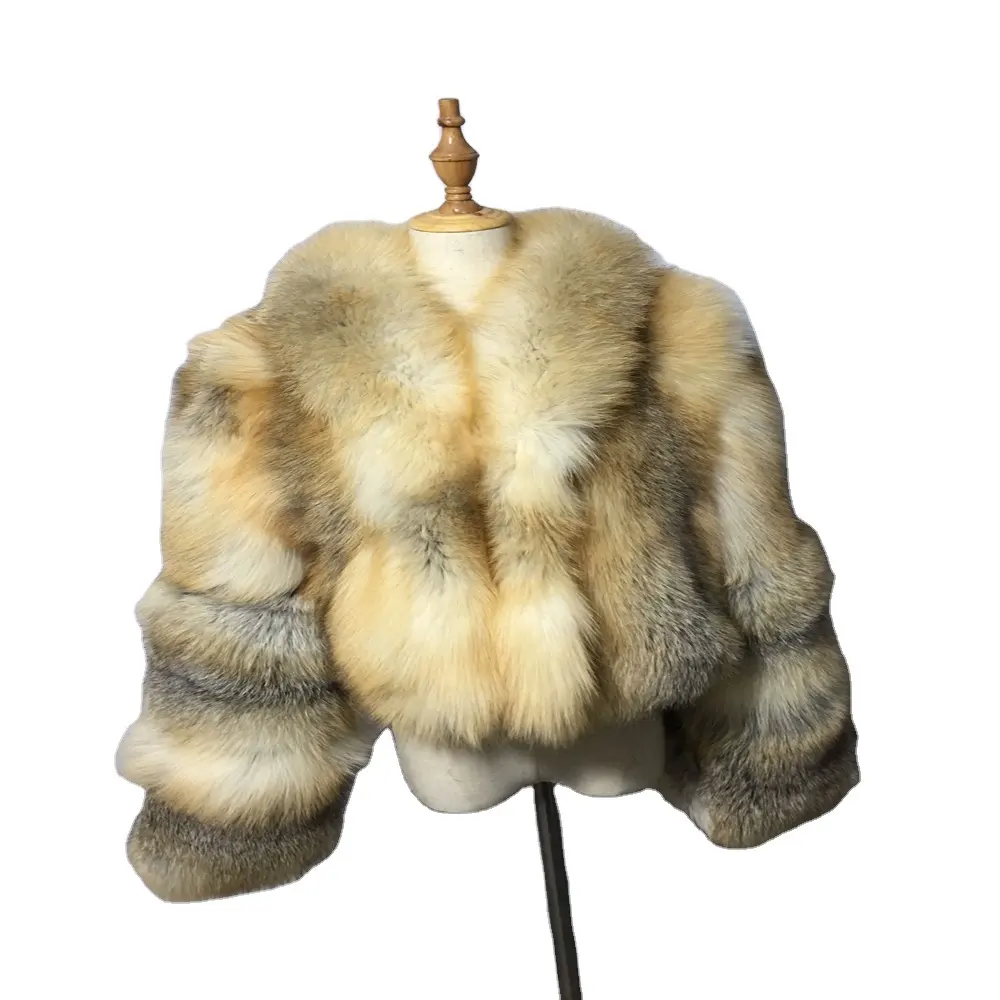 Benutzer definierte flauschige echte Pelz mäntel Echte Fox Pelz Luxus mantel für Frauen