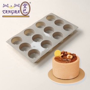 Tangba 12 pièces Art <span class=keywords><strong>déco</strong></span> cylindrique Silicone Mousse moule résistant chauffé outil de cuisson pour Cupcakes bricolage maître - Product Image 5
