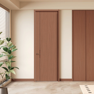 Puerta Interior Minimalista de Madera Maciza para Dormitorio, Superficie Acabada, Apertura Lateral, Diseño con Aislamiento Acústico - Product Image 1