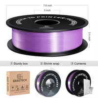 Filament PLA Soie Violet 1,75 mm Flexible pour Imprimante 3D, Tige en Plastique 1KG, Filament Texture Soie 15 Couleurs PLA