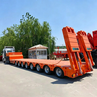 3 8 essieux 60T 150T col de cygne Lowboy remorque matériau acier semi-remorque lit bas Lowboy Lowbed semi-remorque camion