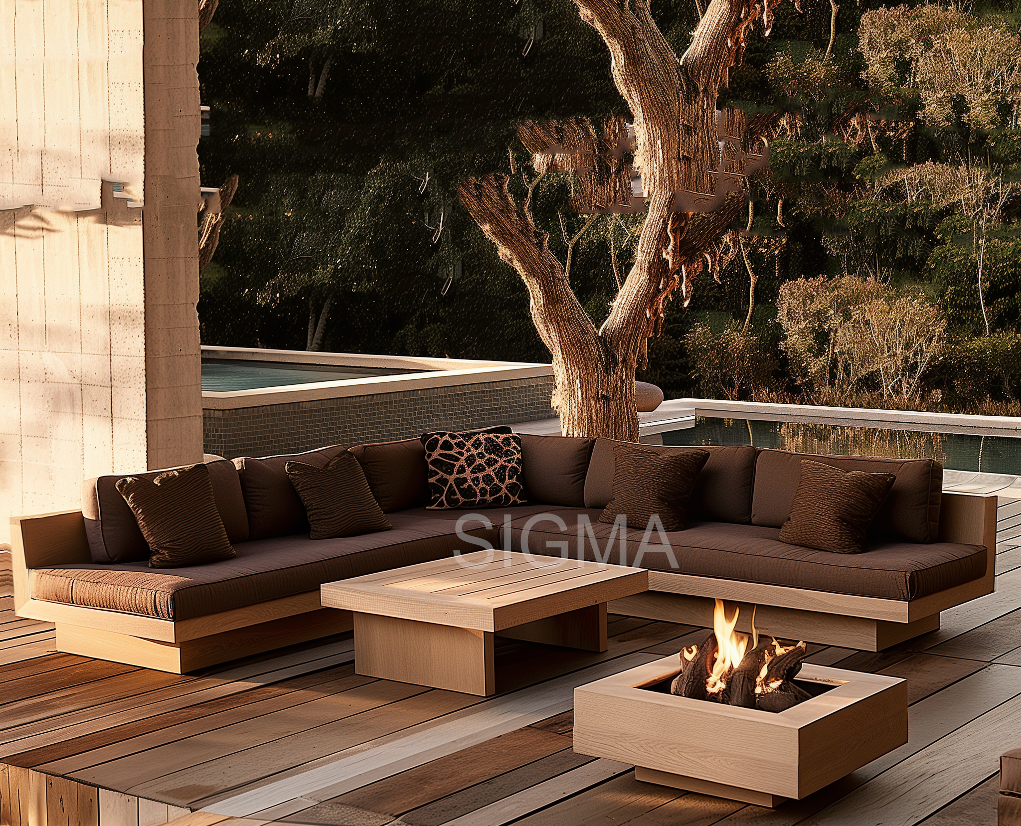 Customized service sofa sectional garden sofas Teak outdoor garden furniture patio sofa set outdoors furniture coffee table