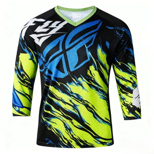 Maillot de VTT à manches longues personnalisé avec logo de club, respirant, résistant, léger, à séchage rapide, coupe-vent, pour la descente en montagne - Product Image 1