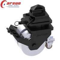 Roues pivotantes pour conteneurs ISO 6/8/10/12 pouces en polyuréthane avec plaque en acier, frein et verrouillage rigide, support OEM, filetées