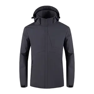 Özel sipariş toptan Trekking açık ceket kapşonlu saf renk rüzgar geçirmez rüzgarlık ceket sonbahar ince Jackette