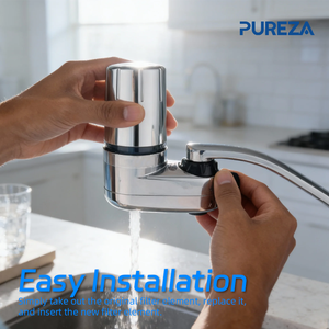 Filtro per Rubinetto in Plastica Pureza, Purificatore d'Acqua per Casa con Cartuccia Anti-Calcare e Anti-Cloro, Compatibile con Bri-ta - Product Image 6