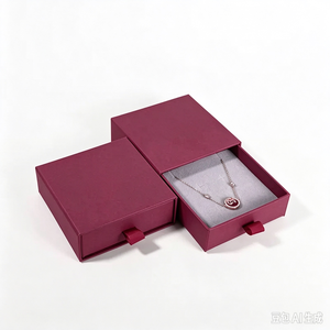 Customizable Green Burgundy Black High-End Recycled Materials Rigid Drawer <b>Boxes</b> with Sponge Lining - Product Image 3