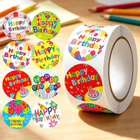 Rouleau d'autocollants personnalisés Haoxuan pour fêtes d'anniversaire, étiquettes adhésives décoratives OEM pour emballage de boîtes cadeaux, célébrations et festivals
