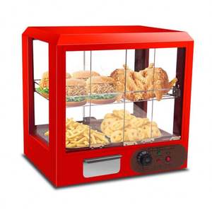 Chauffe-Plats Professionnel en Acier Inoxydable à Température Contrôlée pour Comptoir, Présentoir à Pizzas 3 Niveaux 1200W Grande Taille - Product Image 5