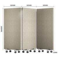 Cloison acoustique autoportante en PET enveloppée de tissu ASTM C423 360 ° Roulettes universelles flexibles, rotatives, silencieuses et lisses pour séparateur de pièce