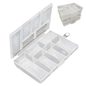6 Grids Jewelry Case Bead Plastic <b>Box</b> with Fixed Dividers Custom Clear Small Craft Organizer Storage Boxes Containers - Product Image 1
