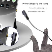 Adaptateur magnétique USB4 Type-C à angle droit OTG 140W PD 8K60Hz 40Gbps pour téléphone portable, appareil photo, ordinateur portable, transfert de données vidéo OTP, tout neuf