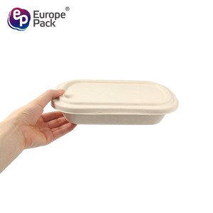 Biodegradable Medio Ambiente de pulpa de papel de <span class=keywords><strong>comida</strong></span> <span class=keywords><strong>para</strong></span> <span class=keywords><strong>llevar</strong></span> de alimentos contenedor con tapa - Product Image 5