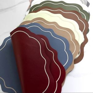 PU Leather Embroidery Waterproof Wedding <b>Placemat</b> <b>Table</b> Mat Place Mats Dining <b>Table</b> Mat - Product Image 4