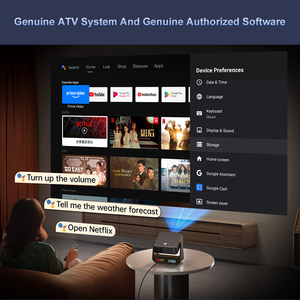 Proiettore OEM ATV Certificato Google <span class=keywords><strong>Full</strong></span> <span class=keywords><strong>HD</strong></span> Ottica Diretta 1200 ANSI Lumen Alta Qualità 4K LED Proiettore Portatile Android <span class=keywords><strong>TV</strong></span> - Product Image 2