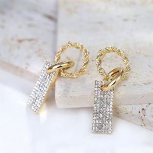 Boucles d'oreilles en argent S925, style coréen, luxe léger, ensemble de diamants, motif géométrique en forme de cœur, personnalité féminine, style froid, quartz - Product Image 6