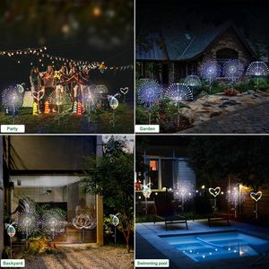 Luces de jardín solares LED RGB guirnaldas de hadas de fuegos artificiales para festivales al aire libre y fiestas de cumpleaños pasillos iluminados de aluminio - Product Image 5