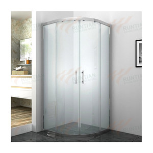 Cabina modular de ducha de esquina de vidrio templado de 1000x800mm con accesorios de puerta corredera única - Product Image 3