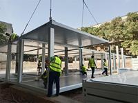 Maisons préfabriquées modulaires en conteneurs pour hôtel, 2 étages, en acier léger préfabriqué, bureaux en conteneurs