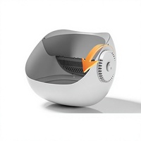Bac à litière pour chat entièrement fermé, intelligent et automatique, extra large, espace intérieur de 100 L, auto-nettoyant, matériau PP/ABS, contrôle par application, forme ovale