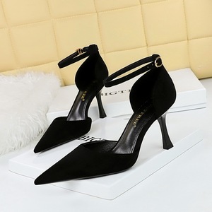 BIGTREE 8386-8 Zapatos de Tacón Alto y Fino para Mujer, Diseño de Punta Puntiaguda, Correa en el Tobillo, Parte Superior de PU, Cierre Deslizante, Ideales para Bodas de Verano - Product Image 2