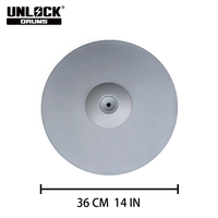UNLOCK DRUMS VH14 4000+ niveaux de sensibilité, Hi-hat 14 pouces avec peaux de vache, corps en bois de bouleau, sans fil, pliable, batterie de studio