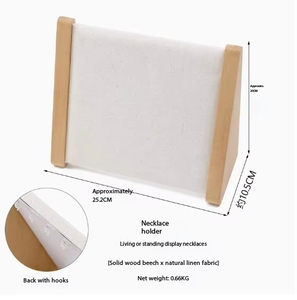 Environment Protection Stackable Jewelry Trays Solid Wood Microfiber Jewelry Display Stand - Product Image 3