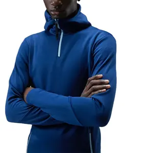 AMW – sweat-shirt à capuche en molleton imprimé pour homme, vêtement de Golf à col zippé, collection 1/4