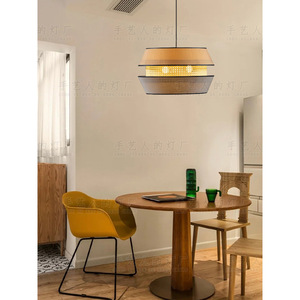 Lustre rond rétro japonais style Wabi Sabi, E27, pour restaurant, bar, chambre, salon, décoration intérieure - Product Image 2