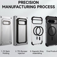 Funda Transparente Anti-Caídas Magnética de Acrílico 3 en 1 con Moldeo por Inyección para Google Pixel 11/11 Pro/11 Pro XL